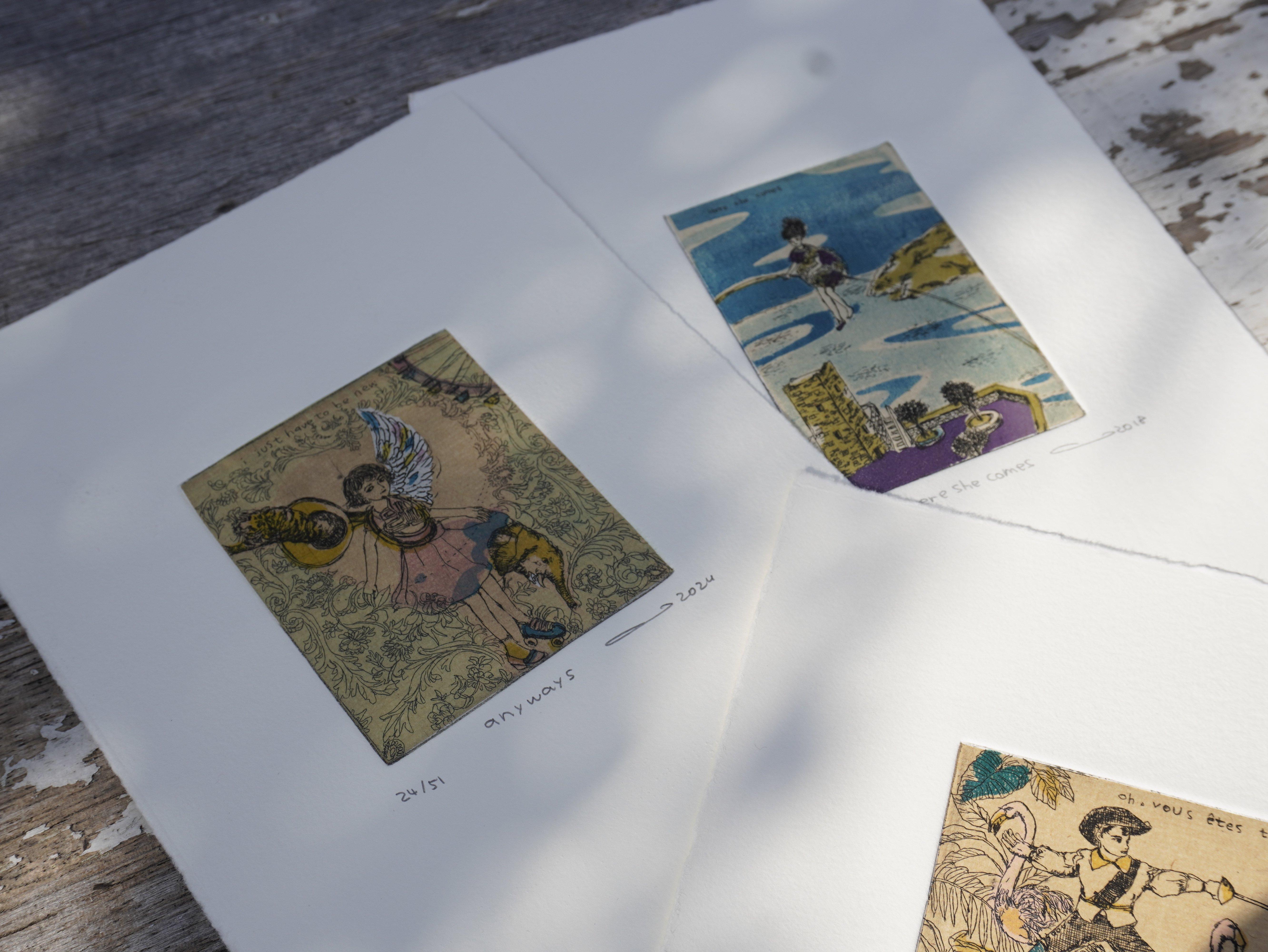 額付き銅版画応用絵画　title「未來ニャンコ」 手作り額付き銅版画応用絵画 title「未來ニャンコ」 - メルカリ