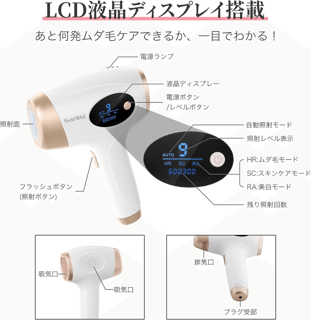 Sarlisi 新品未使用 Amazon | Sarlisi 脱毛器 無痛脱毛 【2025年新モデル】 自動照射