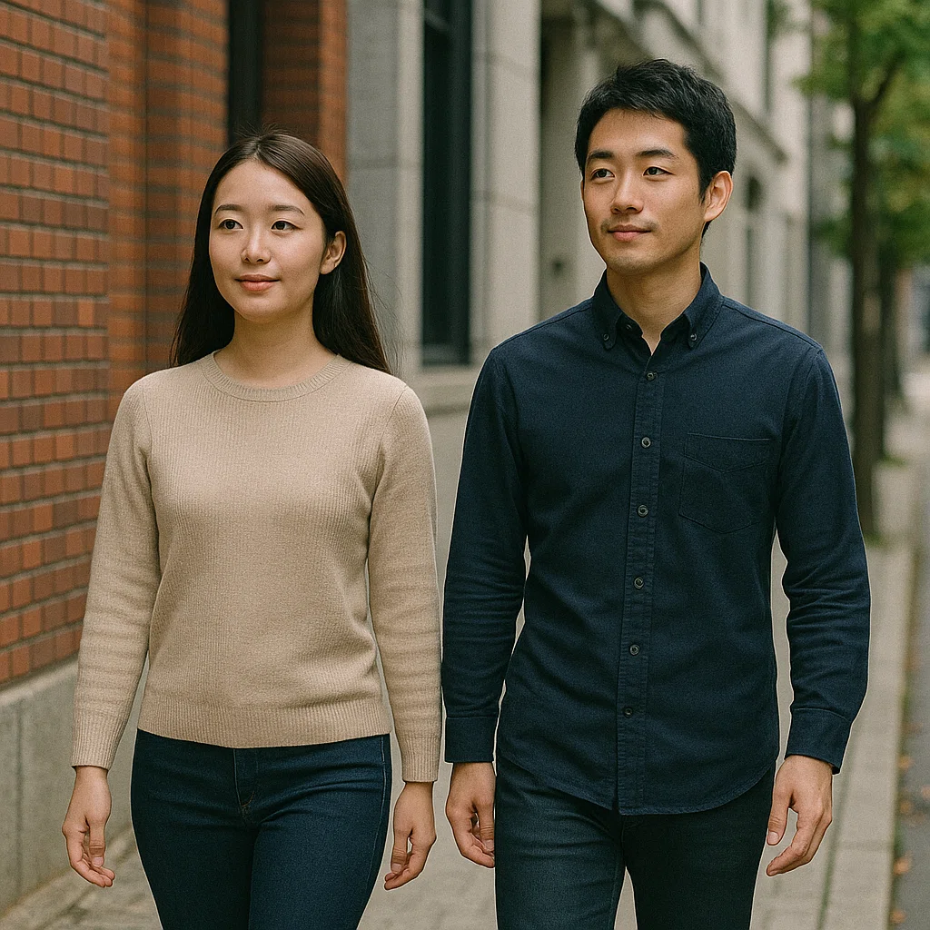 デートをする日本人男女