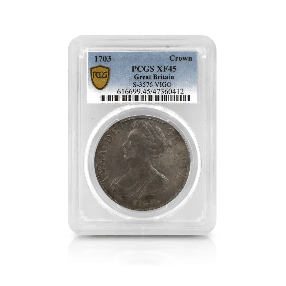 イングランド 1クラウン 1703年　アン女王　大型銀貨 イングランド 1703 アン女王 クラウン 銀貨 NGC XF45 VIGO