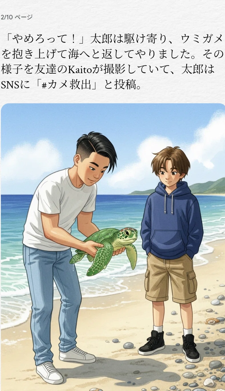 googleGeminiのstorybookを使って「現代版の浦島太郎」をつくってみた