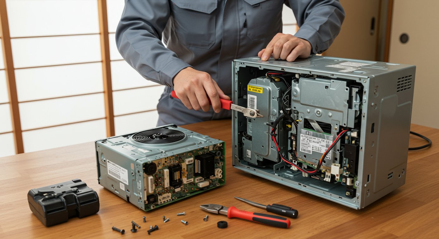 修理サービスを行う技術者の様子