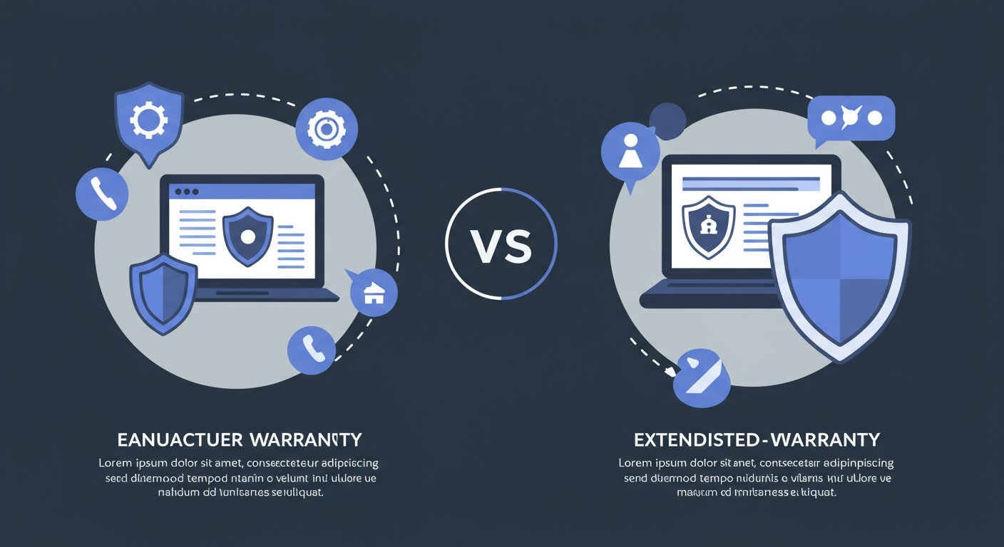 メーカー保証と延長保証の比較図