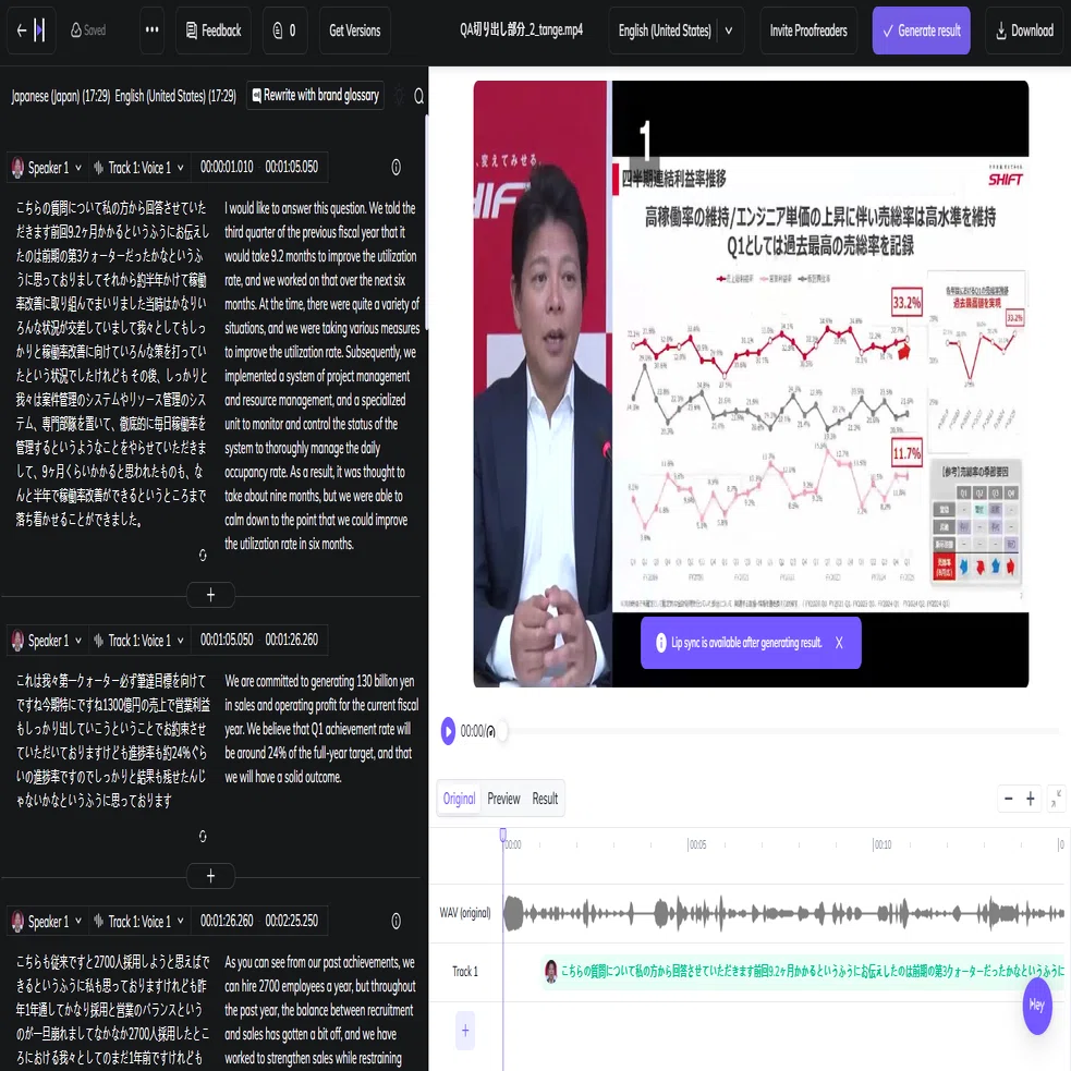 まるで本物なAIアバター。社長の表情と声を完コピし、メッセージを社