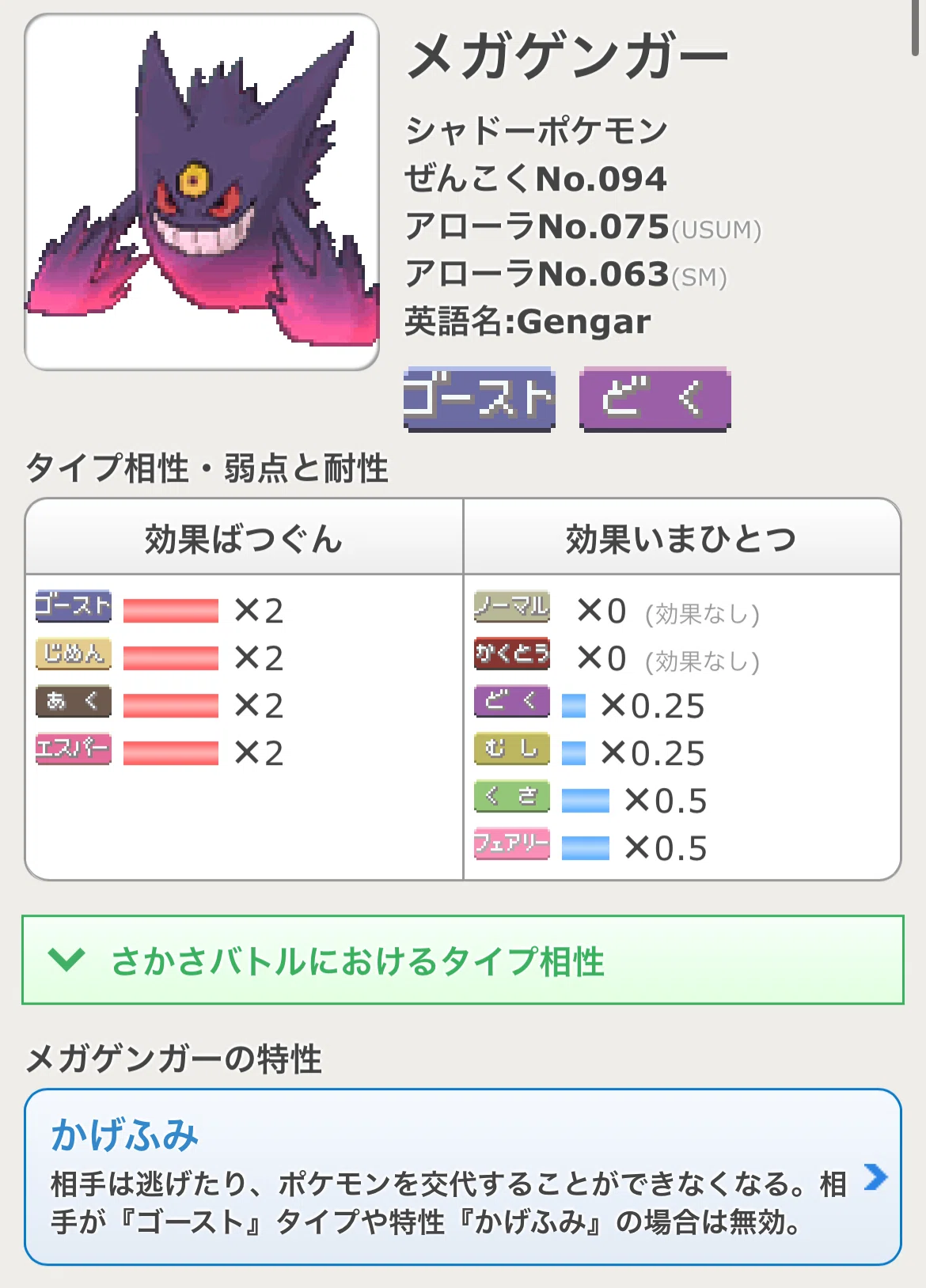 今日のメガシンカ メガゲンガー｜ひわ