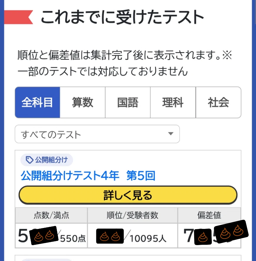 9/1】y谷大塚 小4第5回組分けテストの結果｜やっちゅん∞