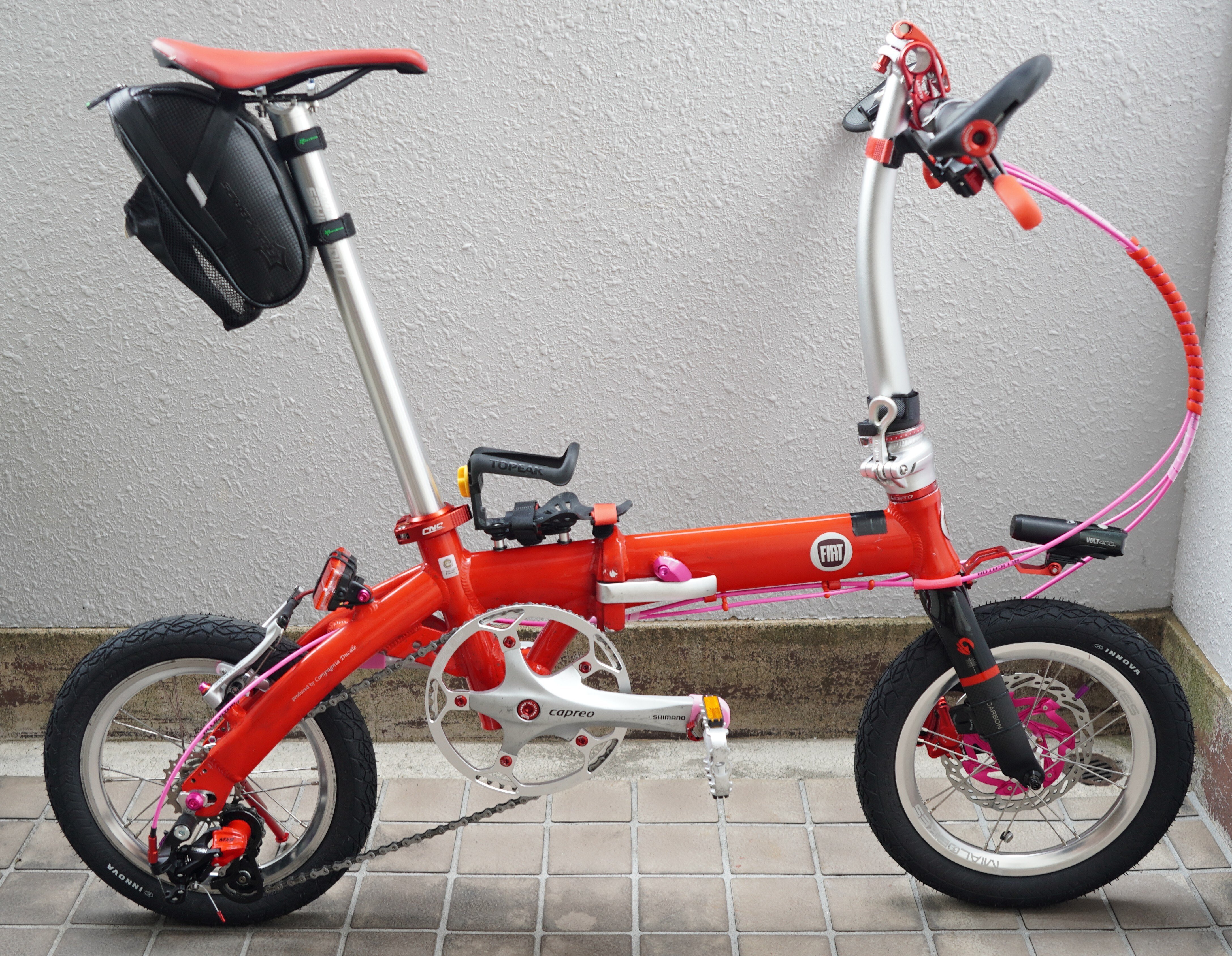 FIAT フィアット 14インチ 折りたたみ自転車 ミニベロ 美品 DAHON社 FIAT 14インチ 折り畳み自転車 DAHON OEM ダホン フィアット