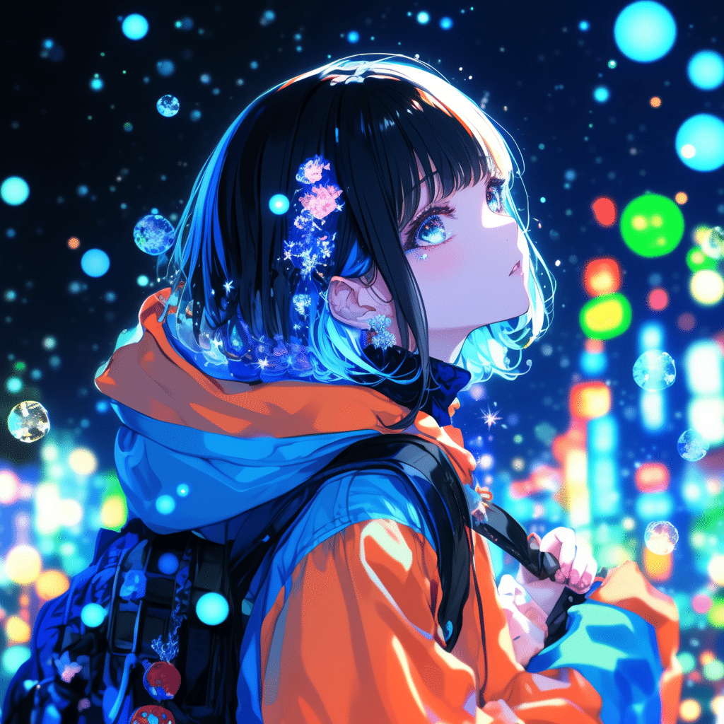 きらきらの夜の街_Midnight Neon Art Part2｜AIイラスト｜Kinu_AIイラスト