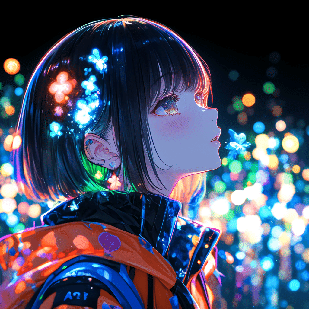 きらきらの夜の街_Midnight Neon Art Part2｜AIイラスト｜Kinu_AIイラスト