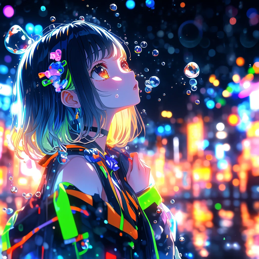 きらきらの夜の街_Midnight Neon Art Part2｜AIイラスト｜Kinu｜AI
