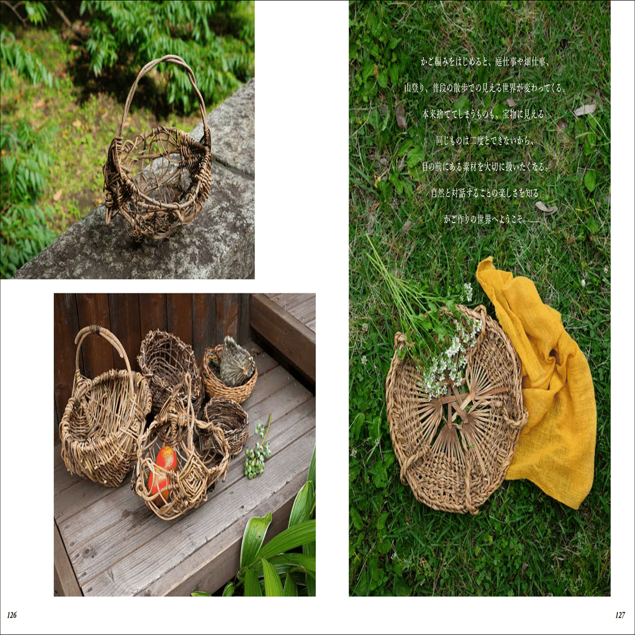 ツルや葉、捨ててしまうもので素敵なかごがつくれます。｜グラフィック社