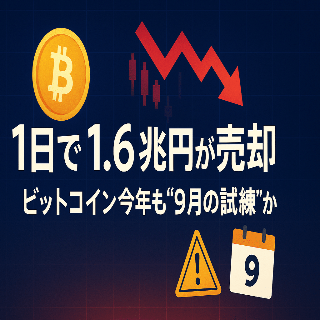 9月4日】仮想通貨/Web3ニュース5選＋コラム「1日で1.6兆円が売却。ビットコイン今年も”9月の試練”か」｜暗号資産・Web3徒然草｜栃山 直樹