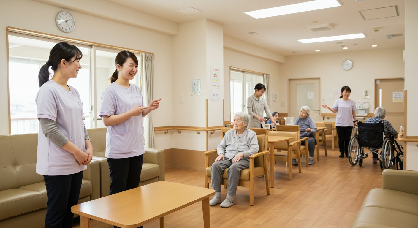介護施設での職場見学の様子