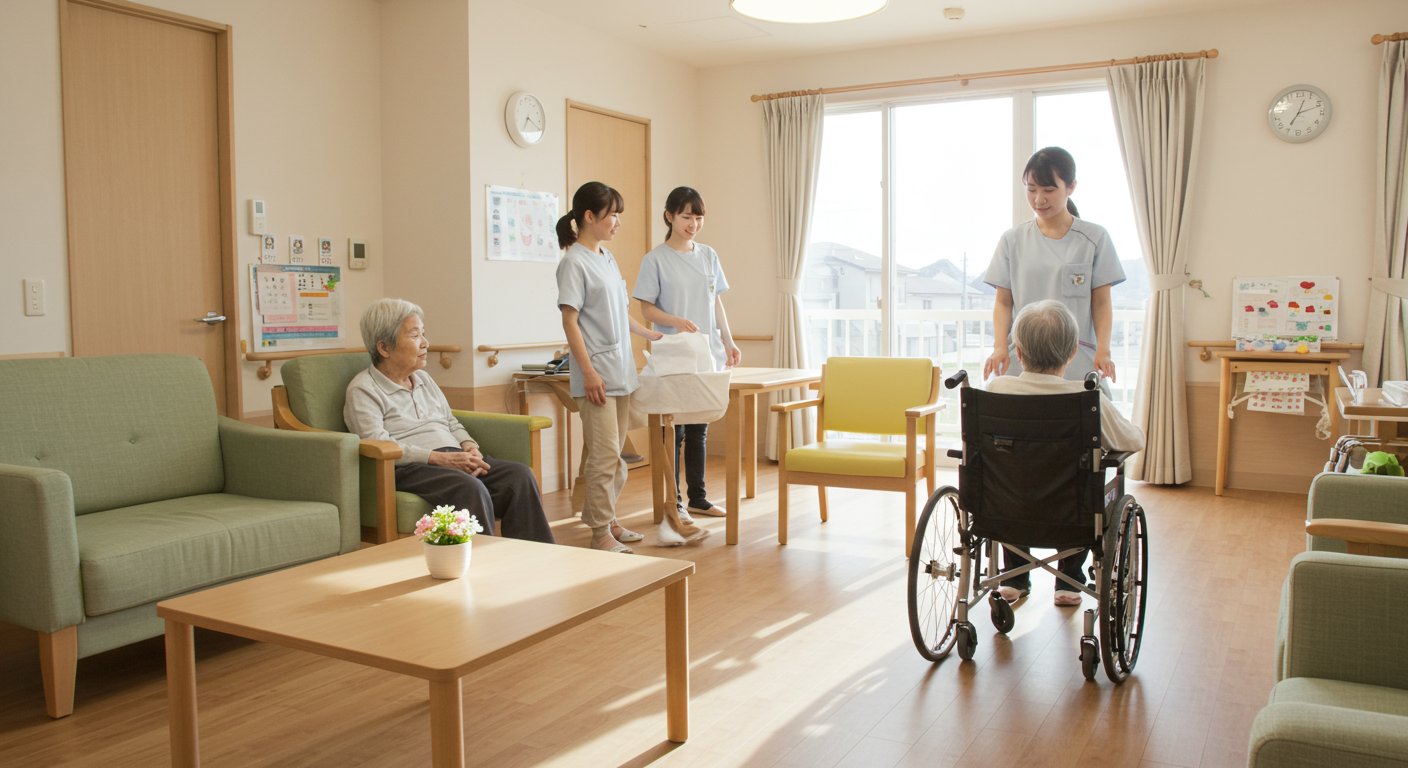 介護施設で働くスタッフの様子