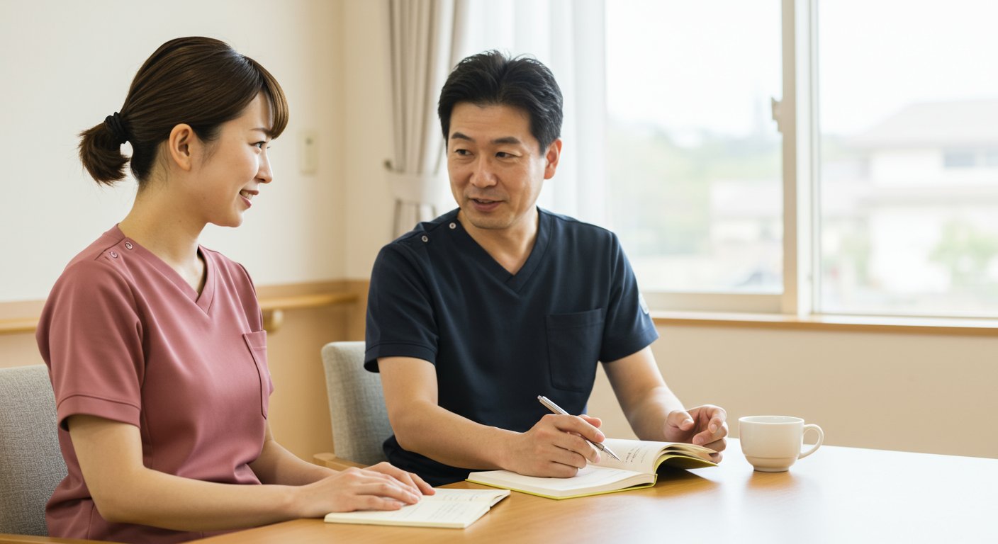 介護施設でのメンター制度の様子