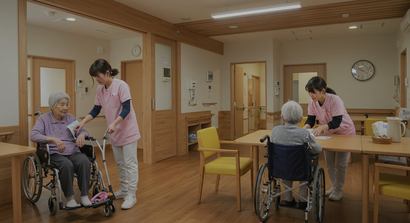 介護施設で働く介護職員の様子