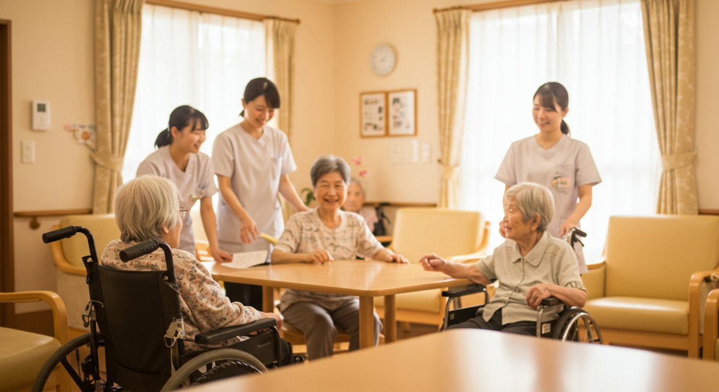介護施設で働くスタッフたちの様子
