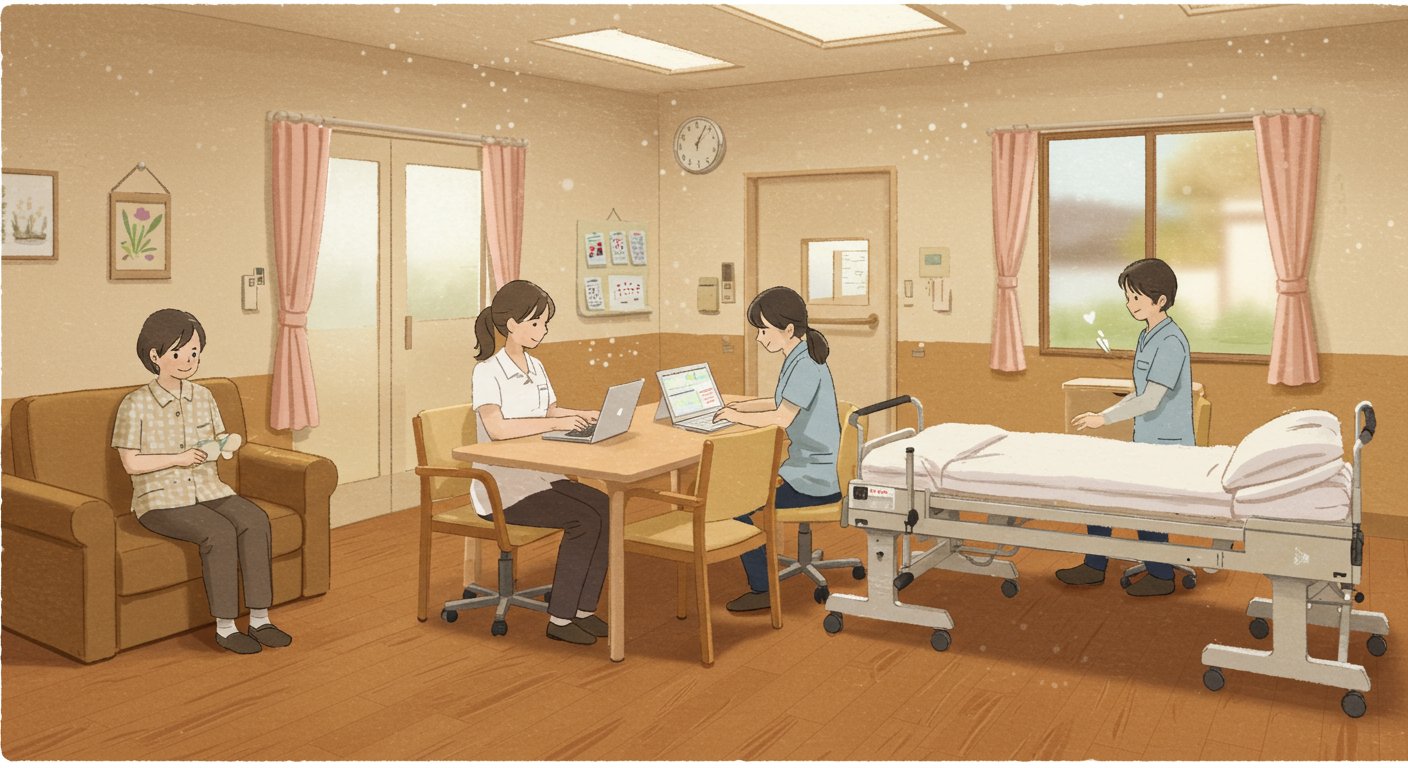 中小介護施設ならではの魅力を表現したイラスト