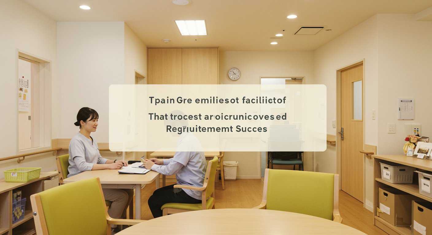 中小介護施設の採用成功事例を表現したイメージ