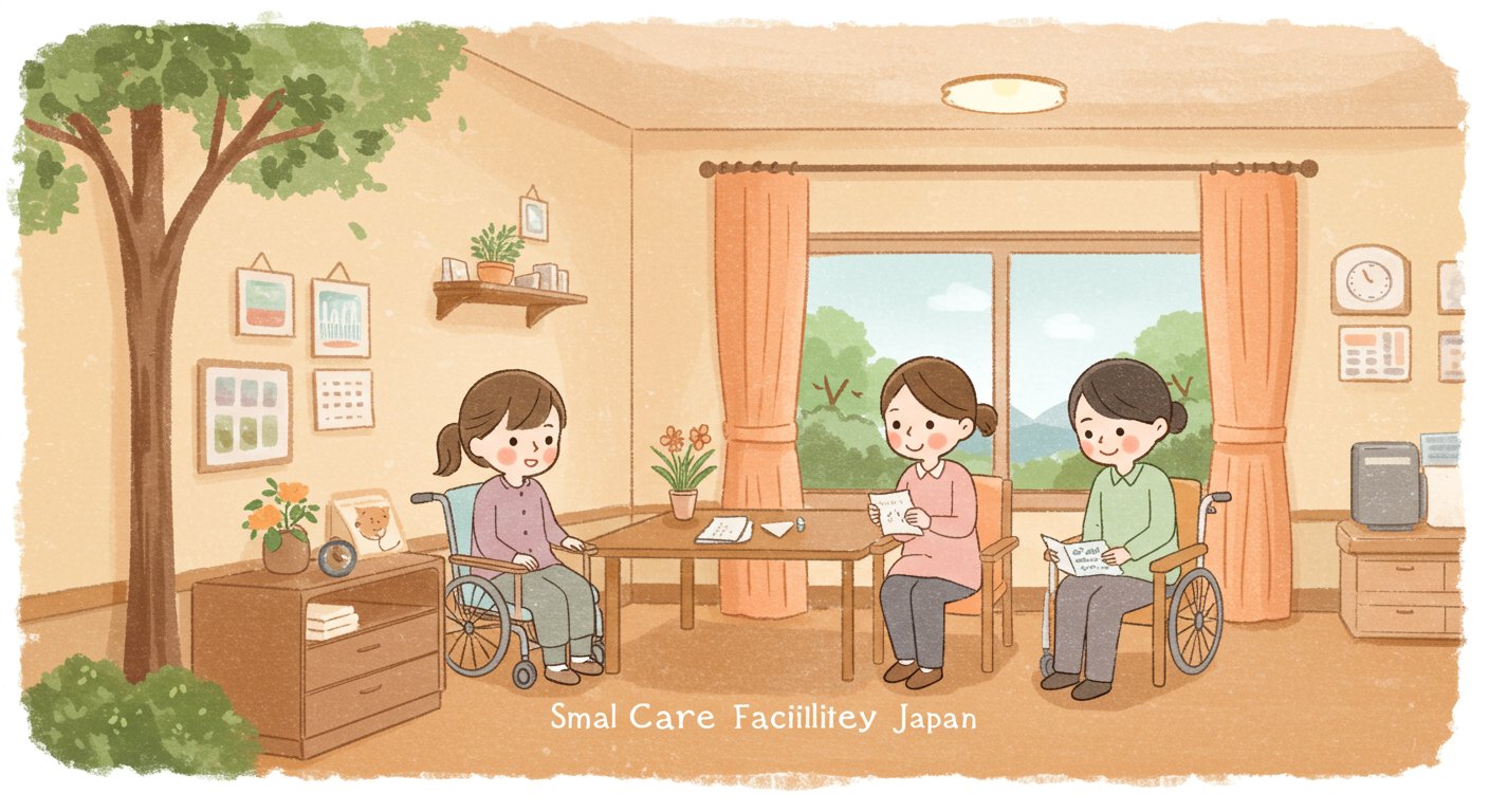 中小介護施設の強みを表現したイラスト