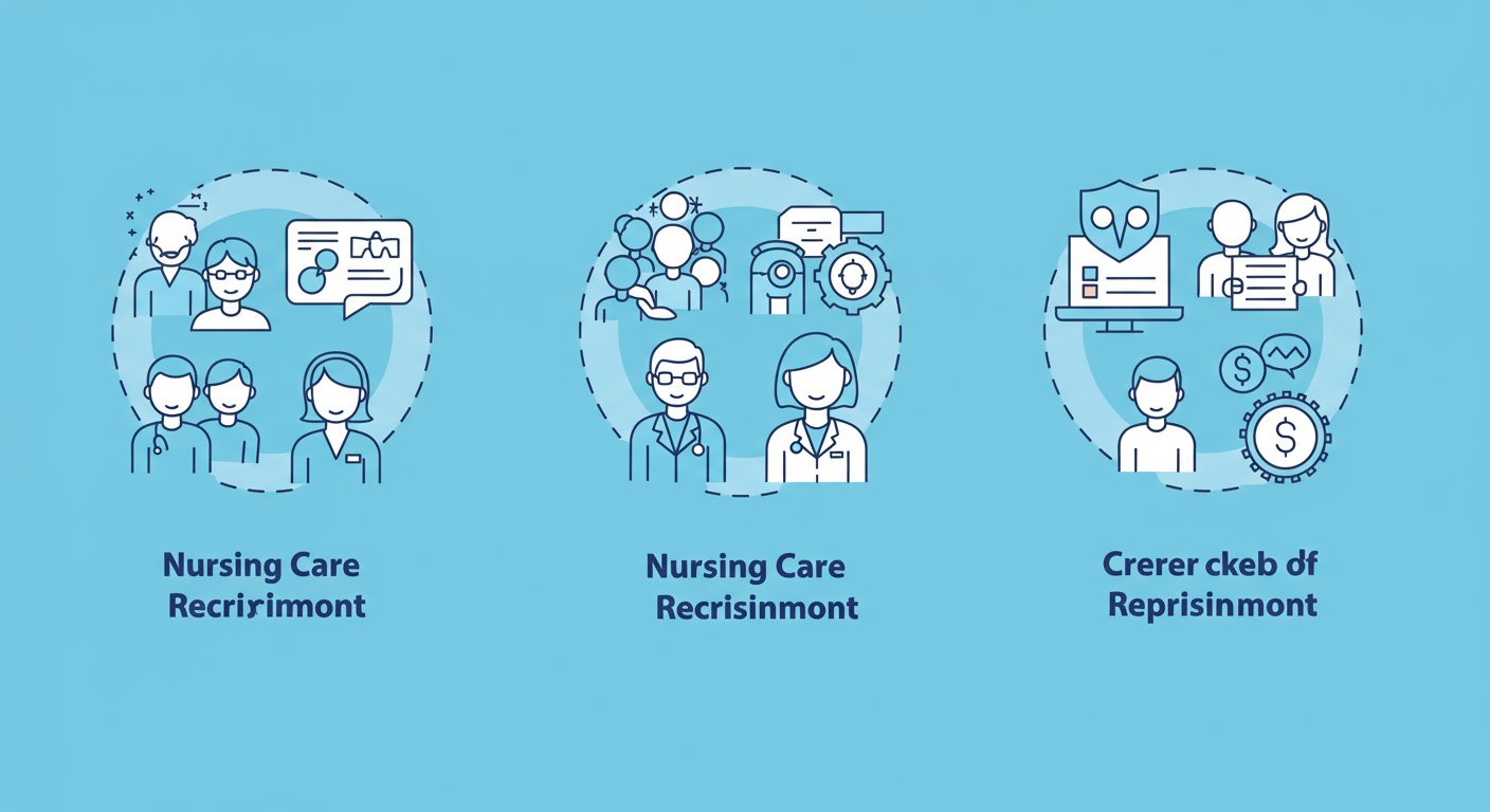 異なるターゲット層に向けた介護求人戦略の図解