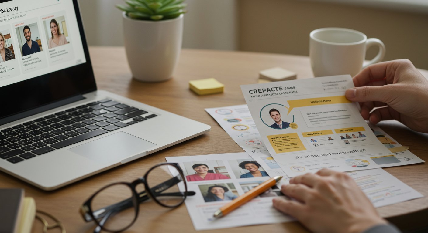 充実した求人情報を作成している様子