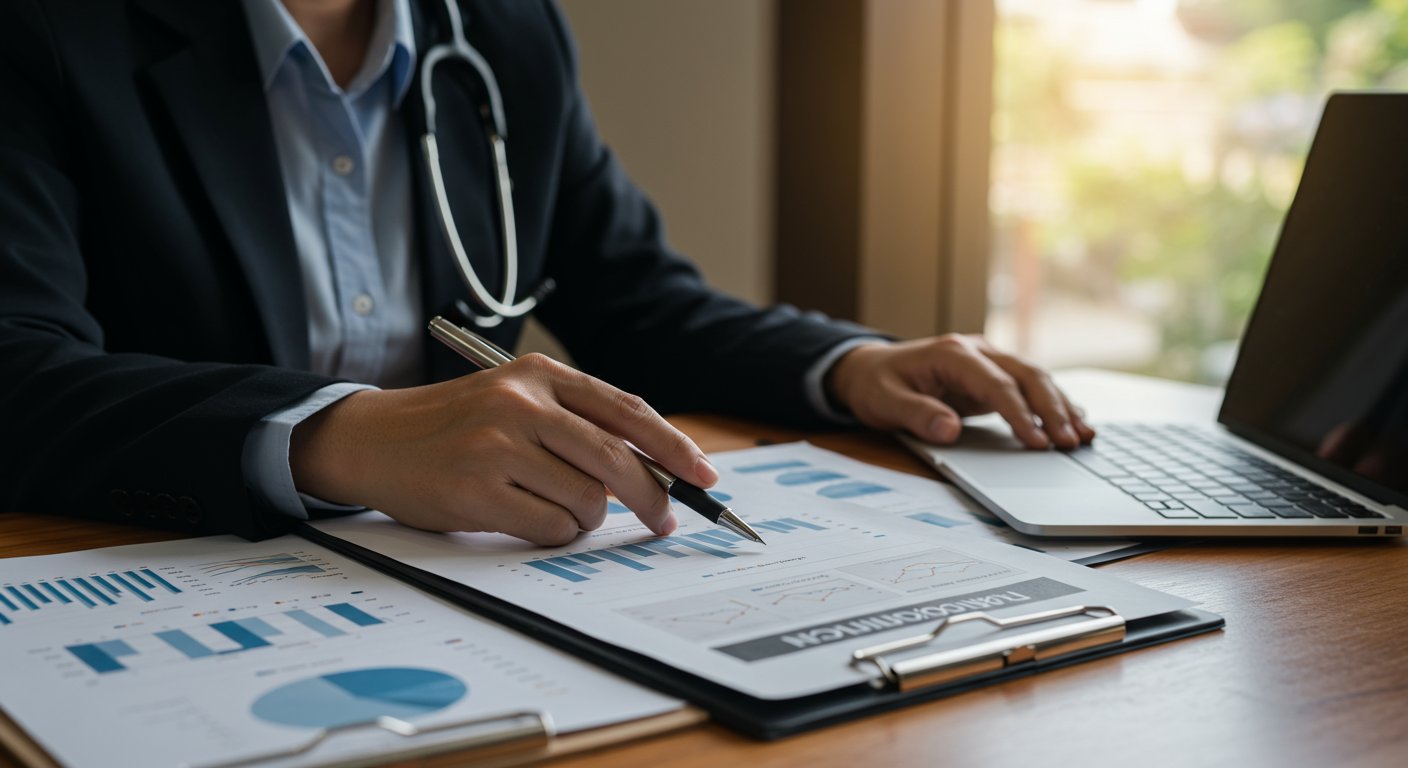 採用実績を確認している採用担当者のイメージ