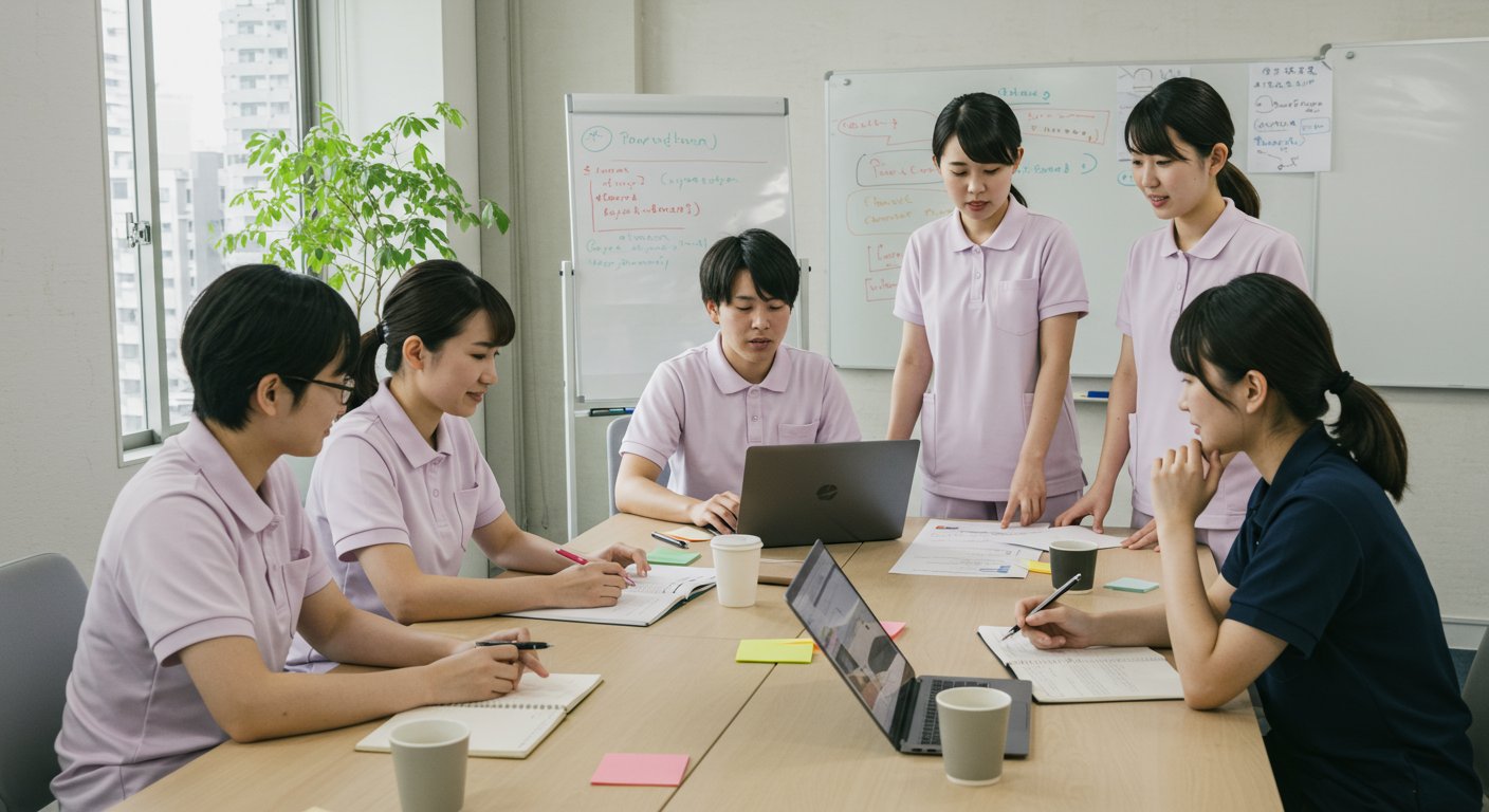 若手職員が集まって採用戦略を考える様子