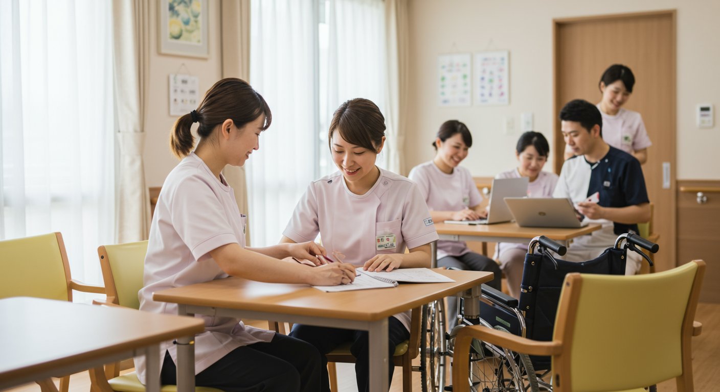 介護施設で働くスタッフの様子
