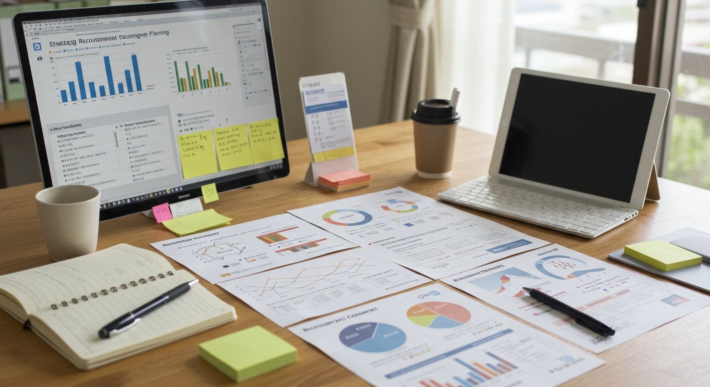 複数の求人媒体を比較検討している様子