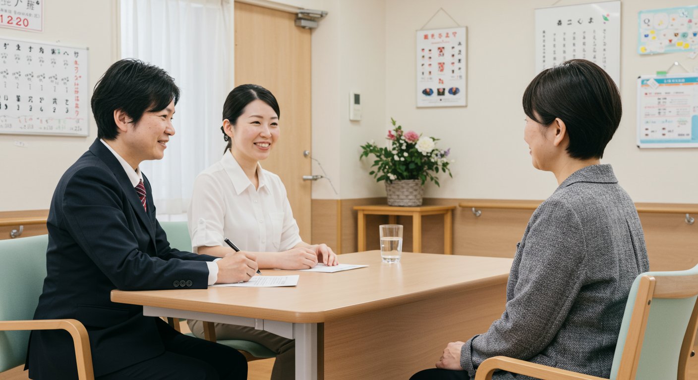 介護職の面接場面