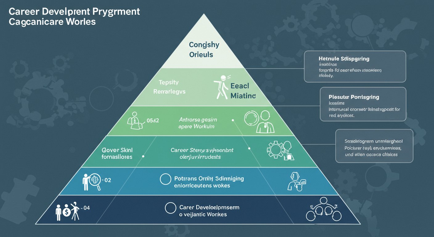 スキルレベルを可視化したピラミッド型の人材育成プログラムの図表