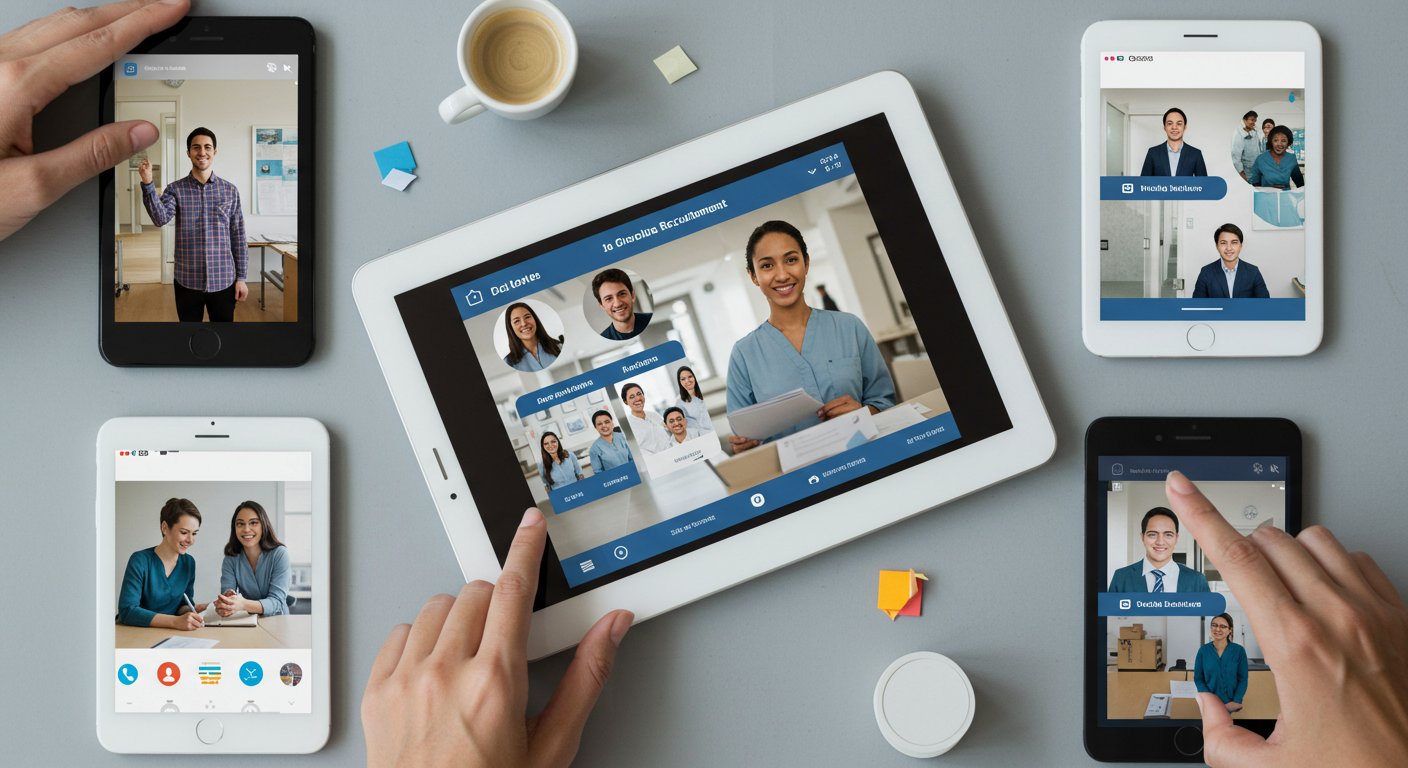 SNSを活用した介護施設の採用活動イメージ