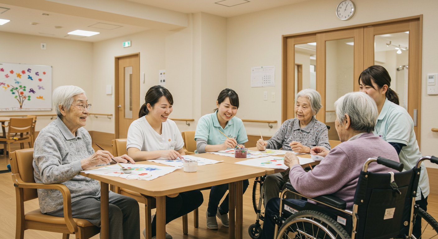 介護施設での利用者のQOL向上活動の様子
