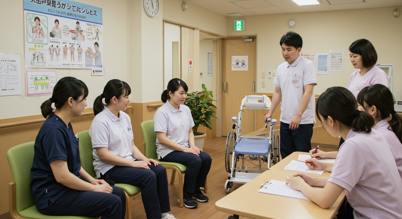 介護施設での新人研修の様子