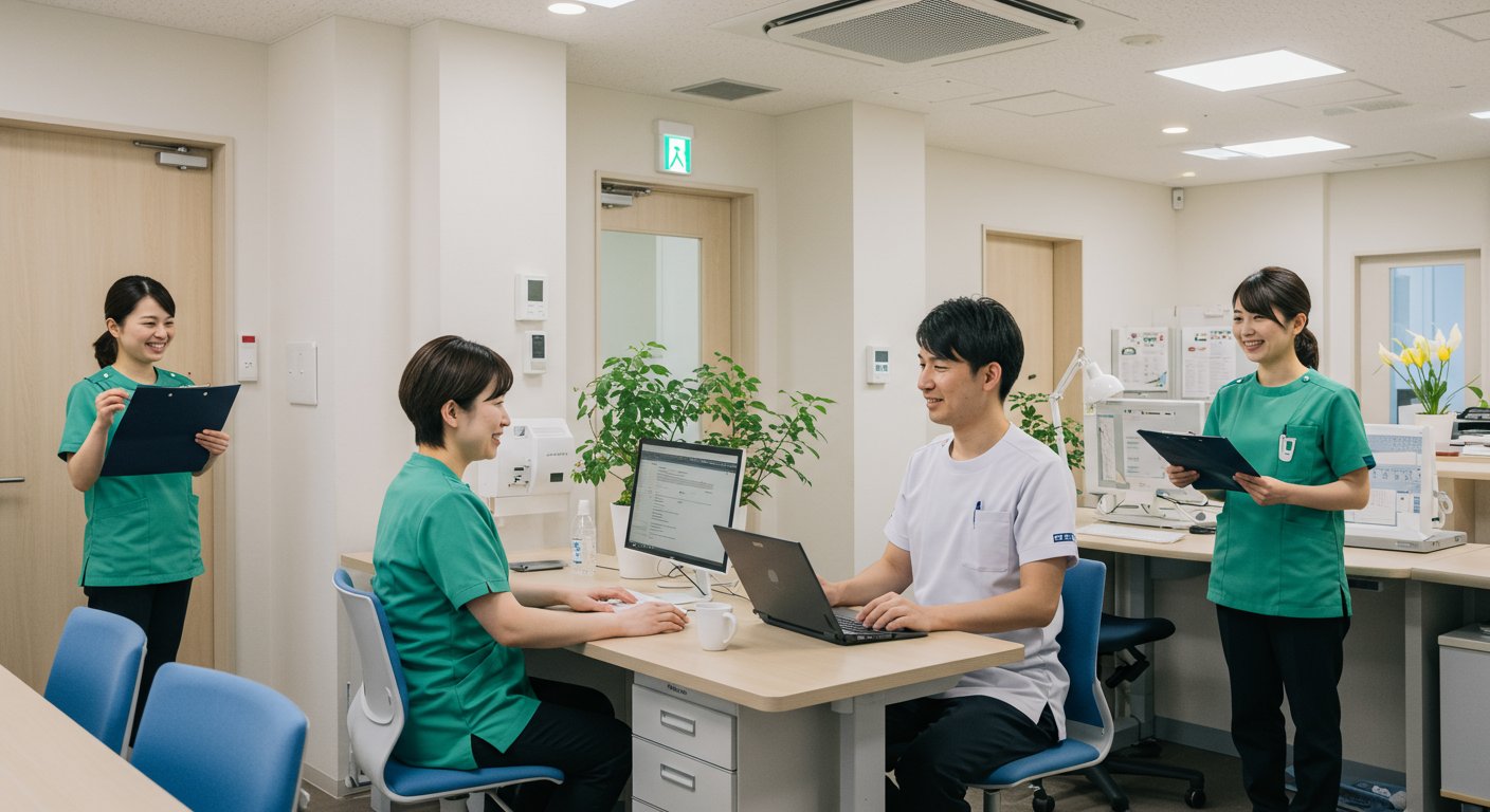 介護職の定着率向上に成功した施設のイメージ