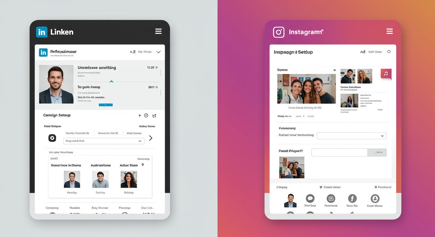 LinkedInとInstagramの採用広告比較イメージ