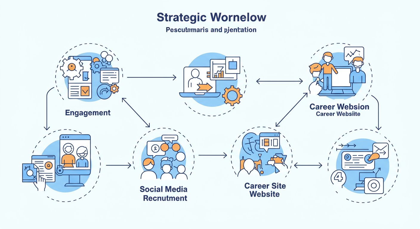 SNS採用と採用サイトの連携フロー図