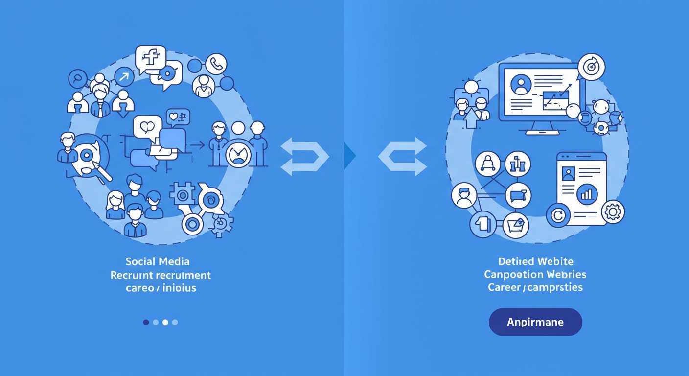 SNS採用と採用サイトの役割を表す図解
