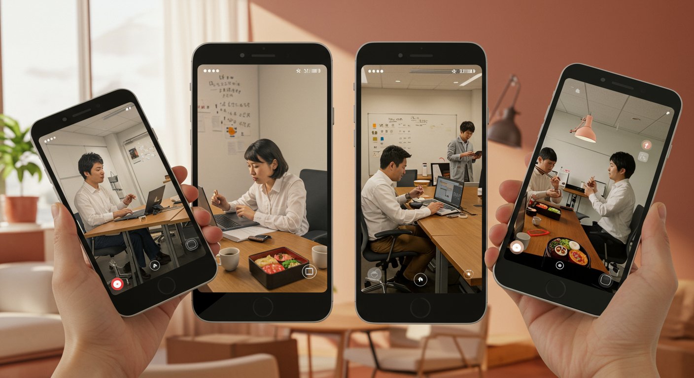 企業の日常を紹介するSNS投稿のイメージ