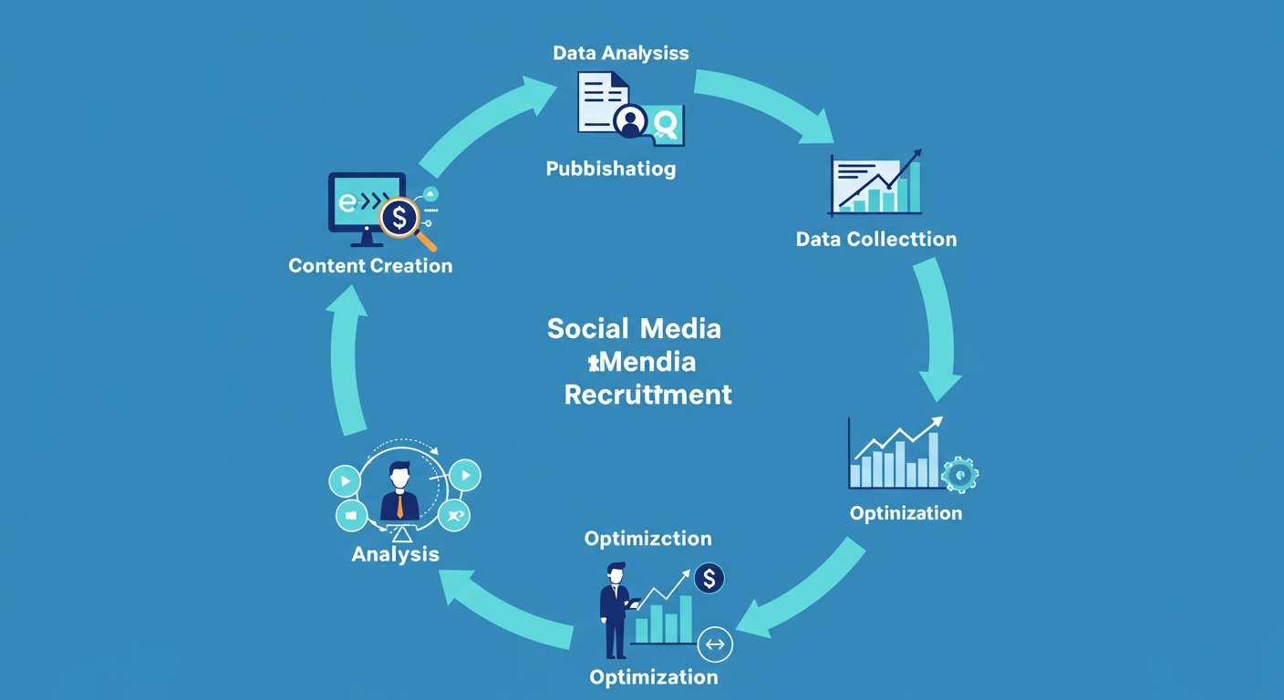 SNS運用のデータ分析と改善サイクルのイメージ