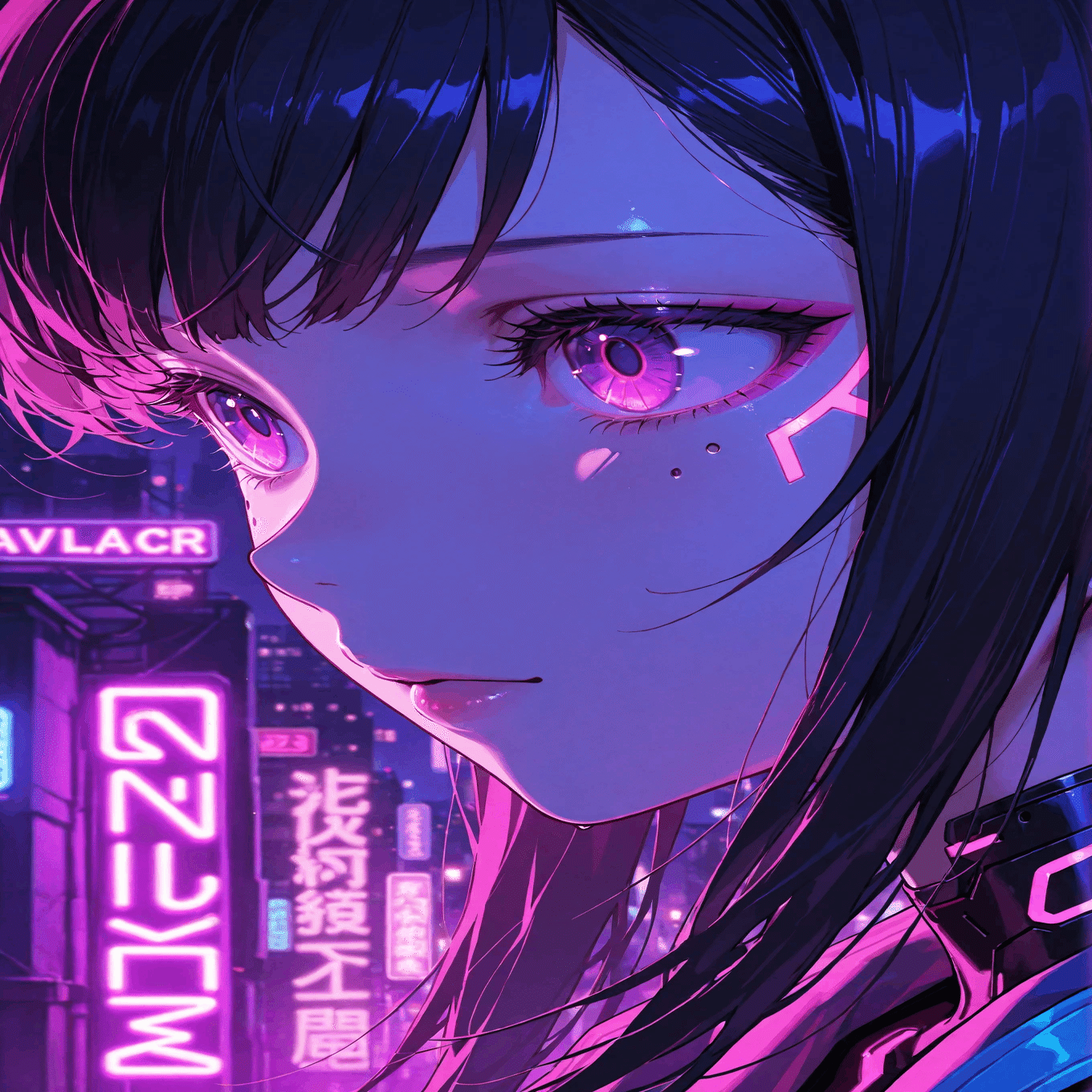 3 AIアート「サイバーパンク風少女」｜浮月つばさ＠AIクリエイター