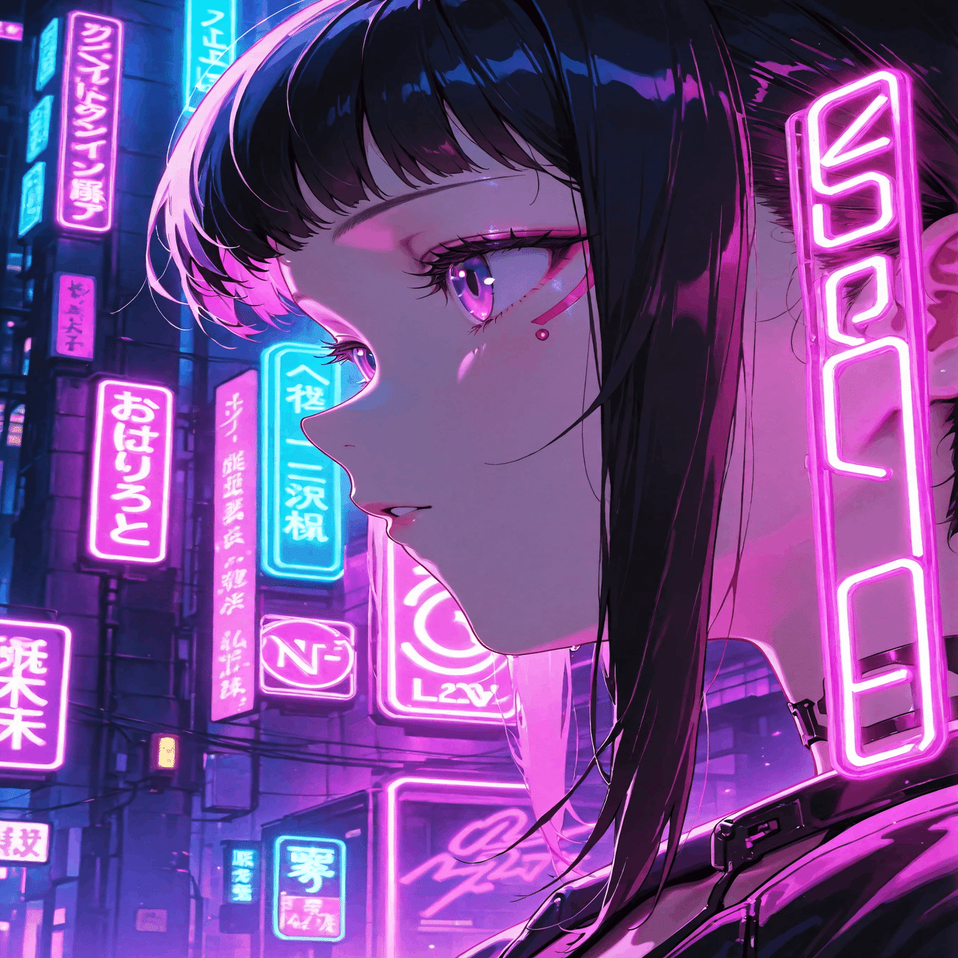 イラスト作成3 3 AIアート「サイバーパンク風少女」｜浮月つばさ＠AIクリエイター