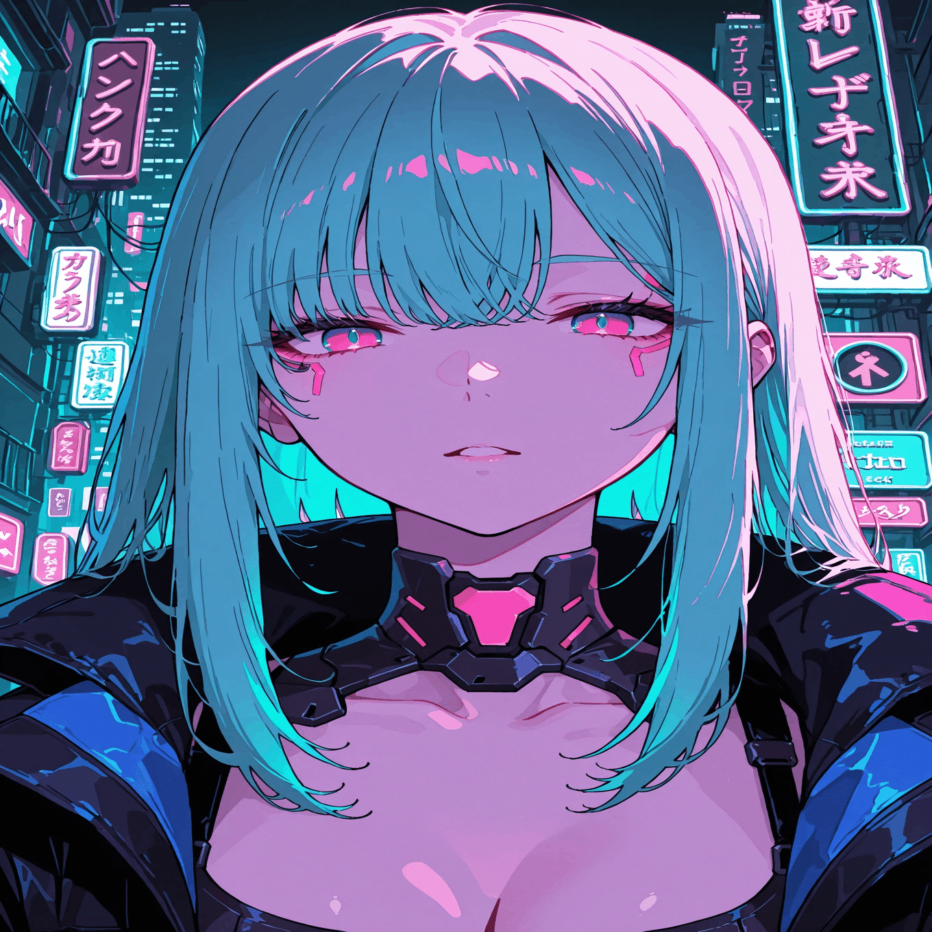 イラスト作成5 3 AIアート「サイバーパンク風少女」｜浮月つばさ＠AIクリエイター