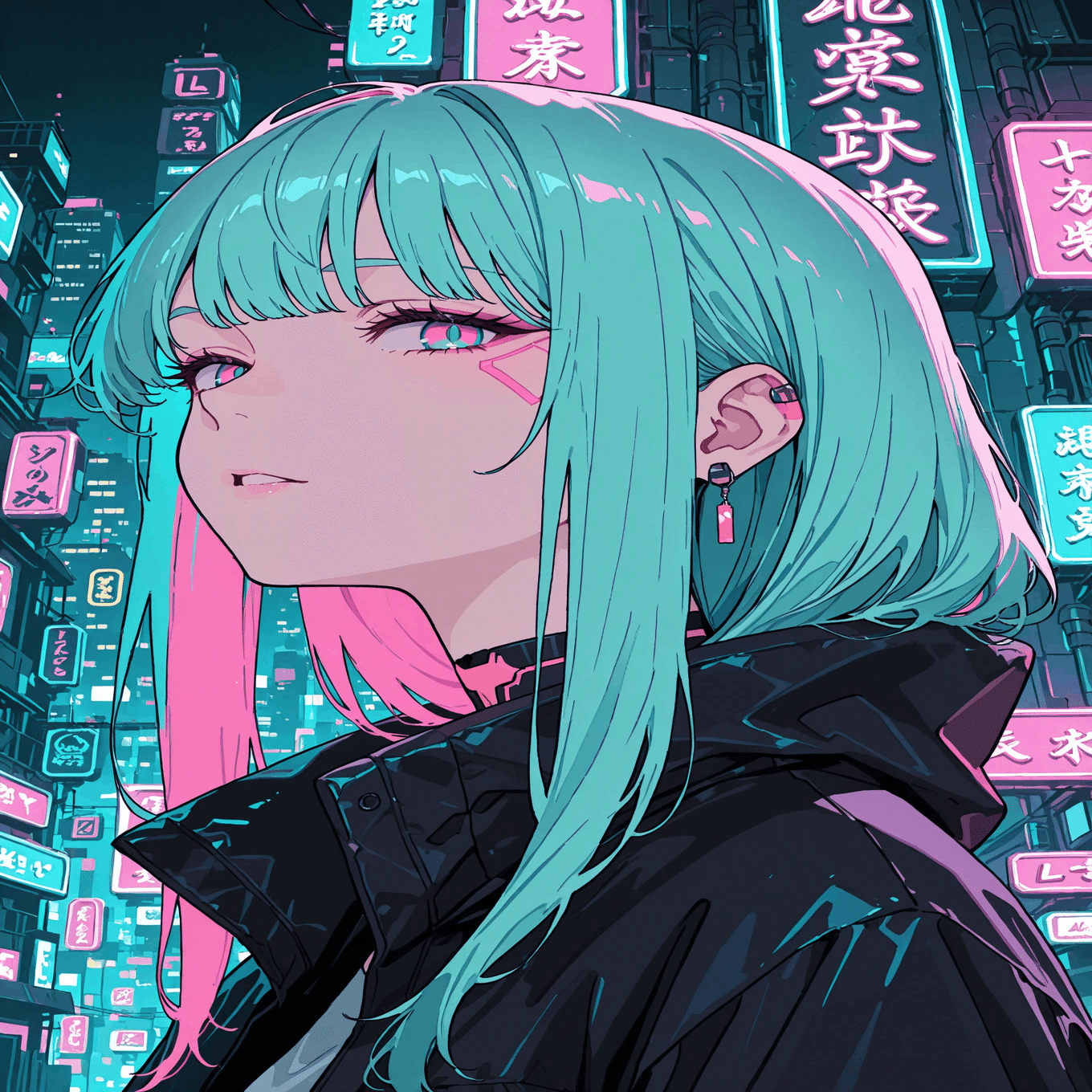 3 AIアート「サイバーパンク風少女」｜浮月つばさ＠AIクリエイター