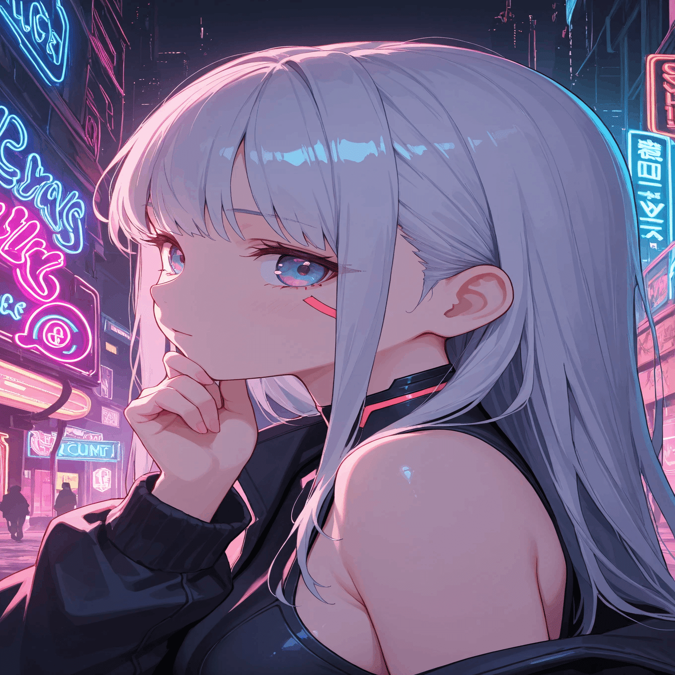 3 AIアート「サイバーパンク風少女」｜浮月つばさ＠AIクリエイター