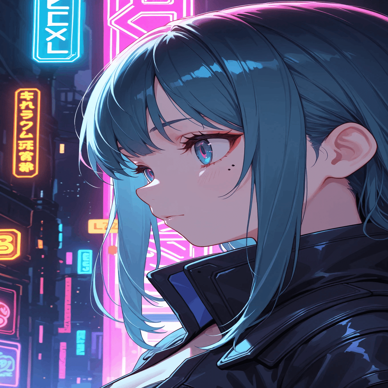 3 AIアート「サイバーパンク風少女」｜浮月つばさ＠AIクリエイター