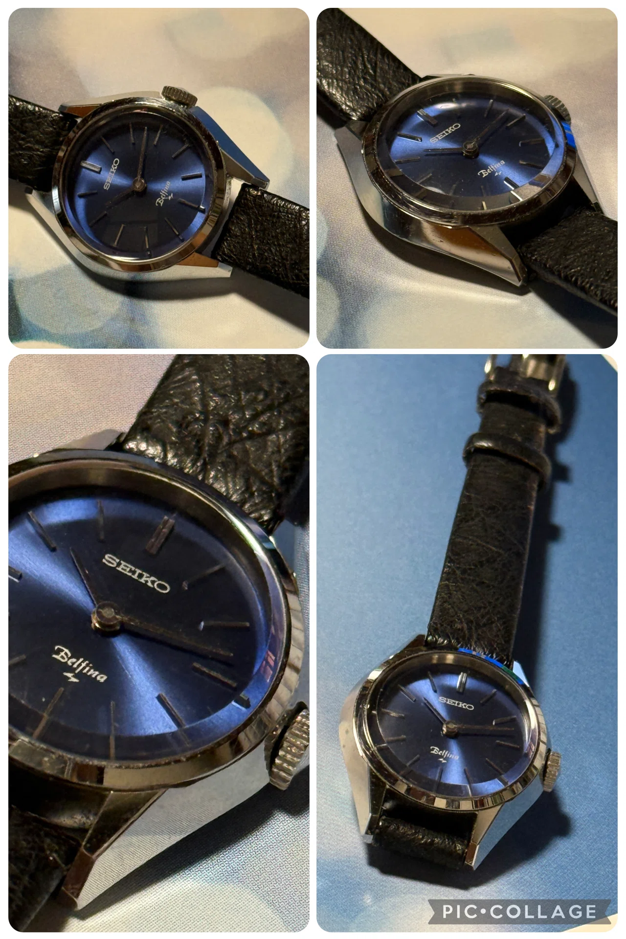 藍色ガラス時計（大正末~昭和初期） Vintage Seiko Elnix SG Electronic Gradient Blue Sunburst Japan