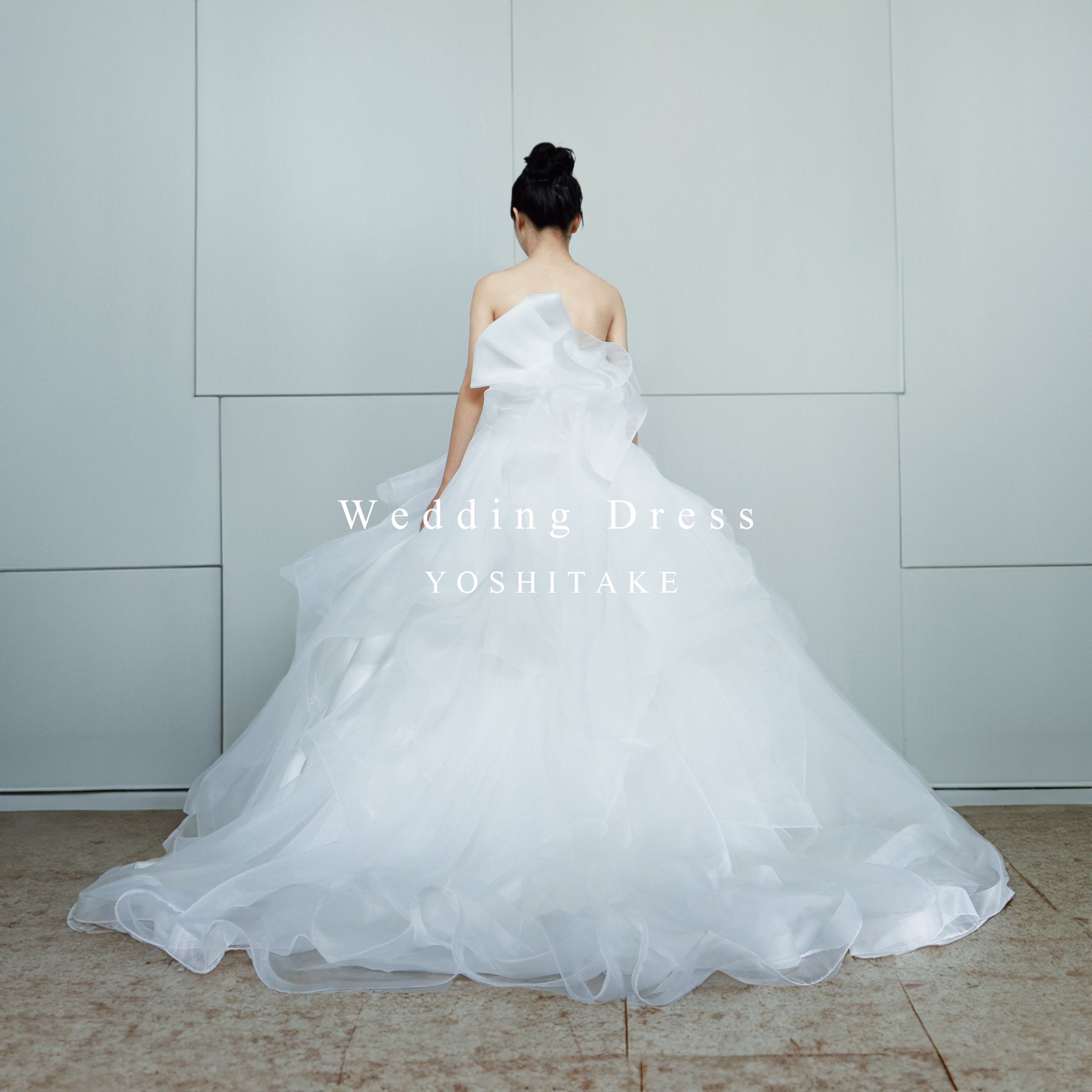 ウエディングドレス.白.オーガンジー.レース.プリンセスライン.Y2403-1