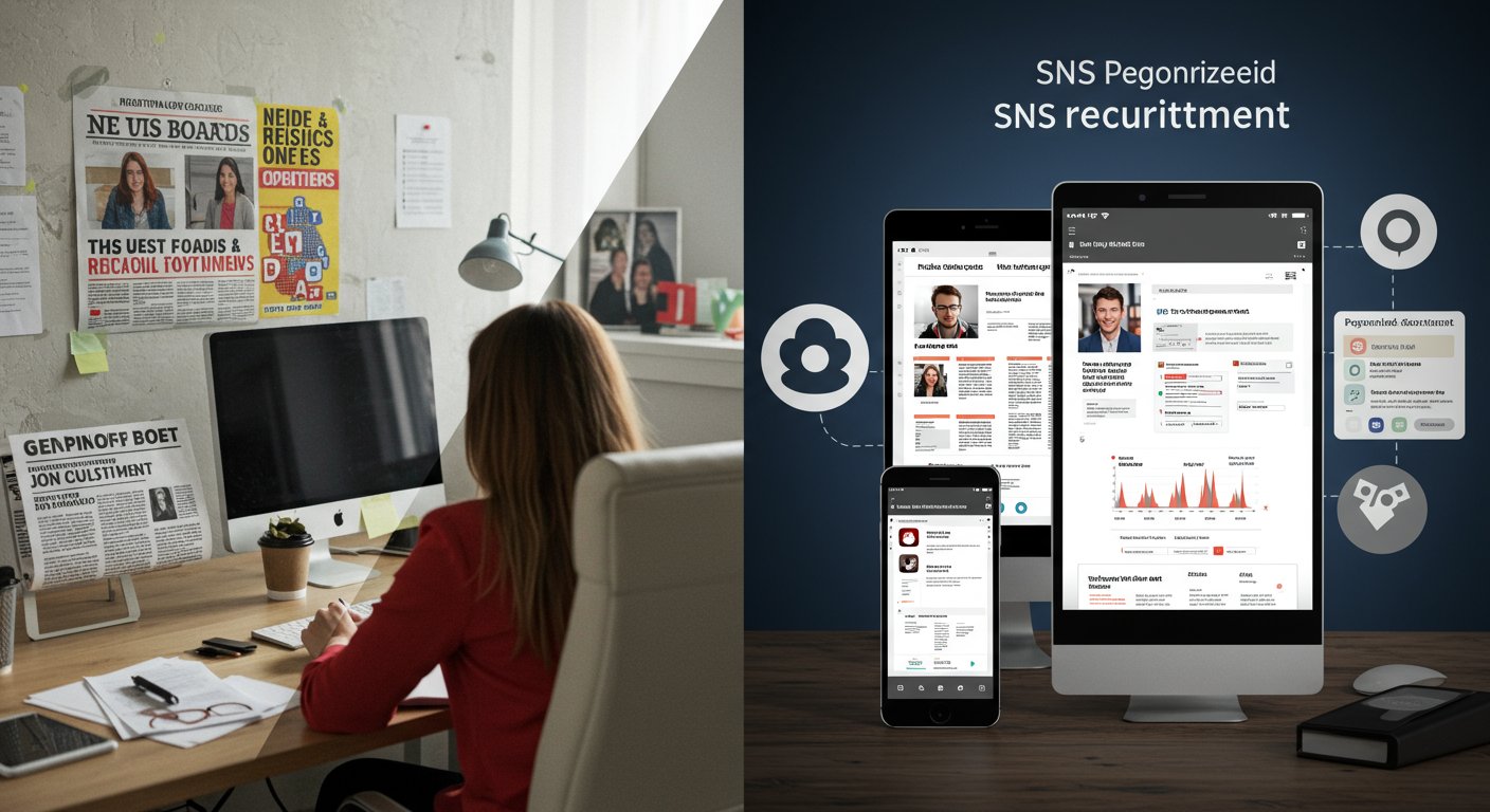 SNS採用と従来型採用の比較